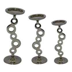 Nickel Finish Candle Holder