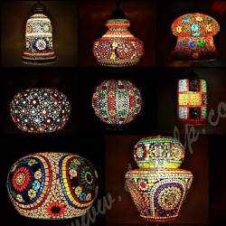 Handmade Glass Mosaic Hanging Lamp